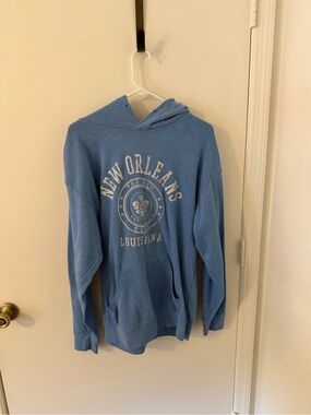 New Orleans Louisiana Blue Hooded Sweatshirt